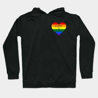 Love is Love rainbow heart with black background Hoodie